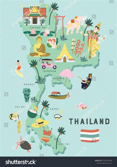 thailand map cartoon